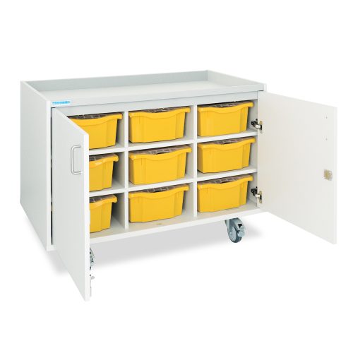 Lyte 9 Double Door STEM Charging & Storage Unit – Mobile Tray Storage with USB-C & AC Charging