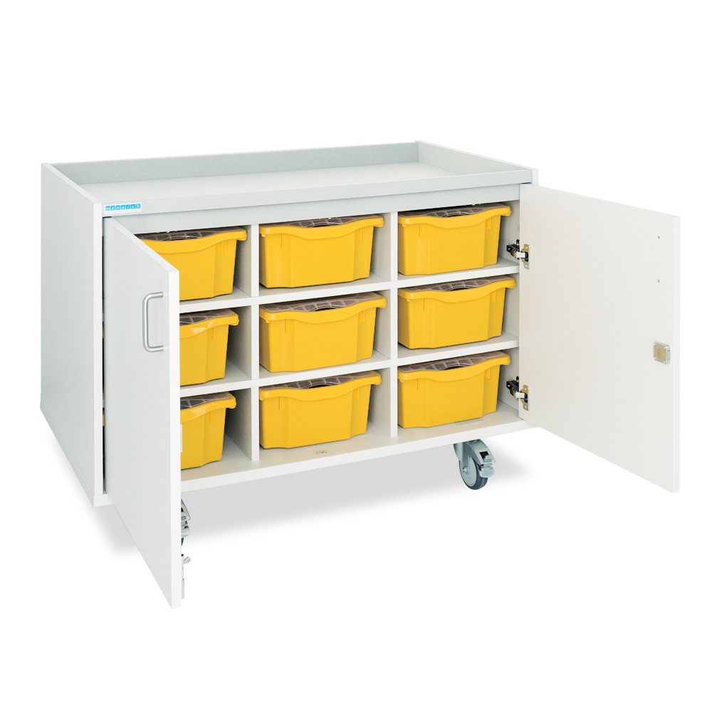 Lyte 9 Double Door STEM Charging & Storage Unit – Mobile Tray Storage with USB-C & AC Charging