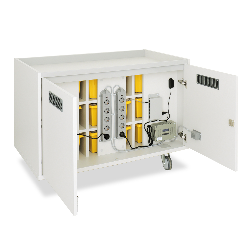Lyte 9 Double Door STEM Charging & Storage Unit – Mobile Tray Storage with USB-C & AC Charging - Image 3
