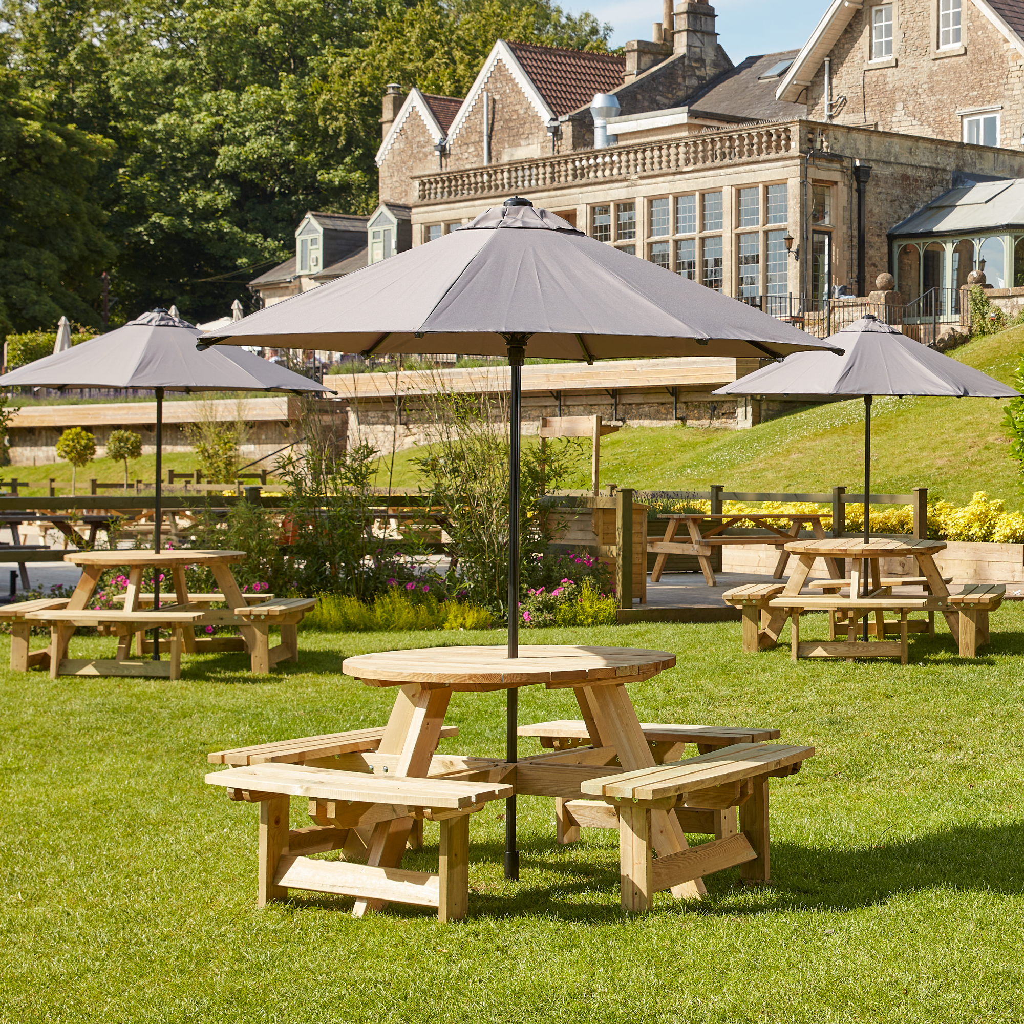 King 8-Seater Round Picnic Bench - Image 2