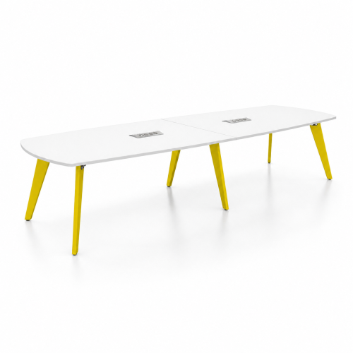 Evolve Boat Shaped Boardroom Table with RAL Painted Legs
