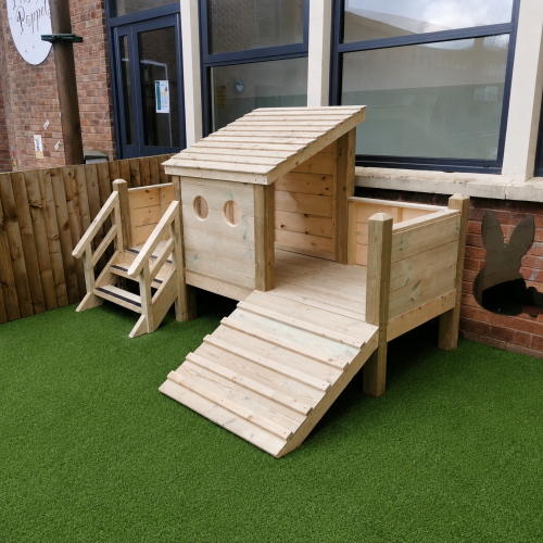 Toddler Up & Over Climbing Frame (5 sections with Steps, central Roof)