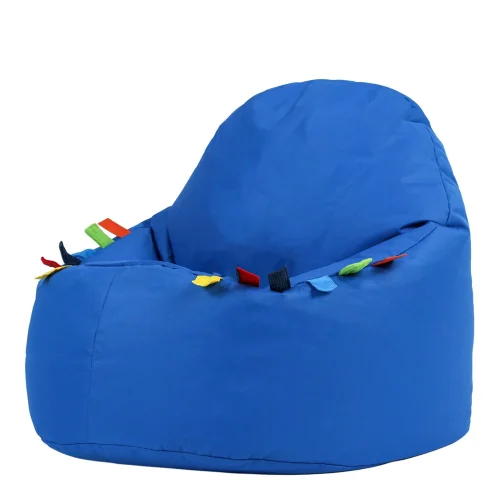 Touch Tags Sensory High Back Bean Bag Chair in Blue – SEN seating for neurodiverse learners