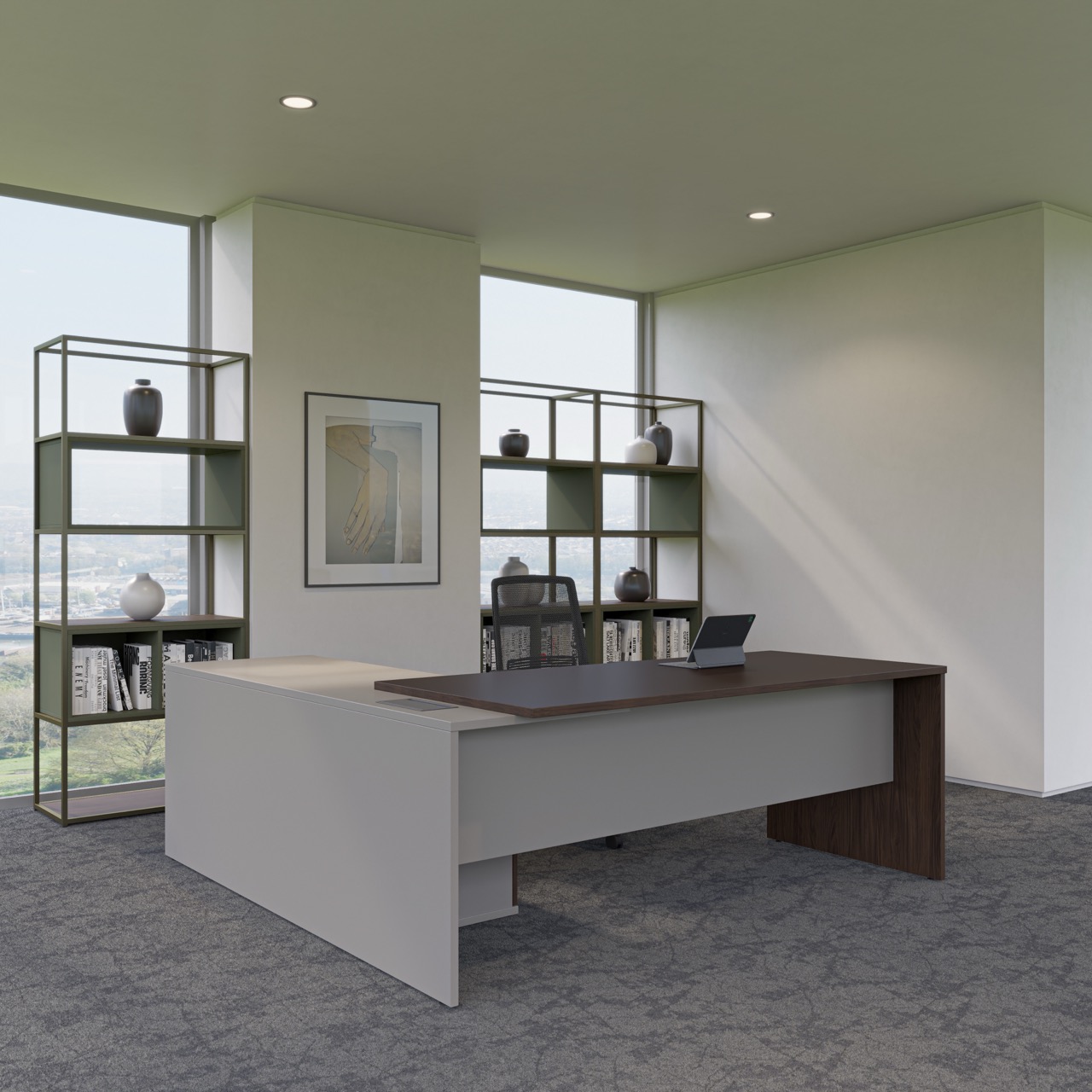 Executive Radial Workstation with Return Storage Unit - Image 3