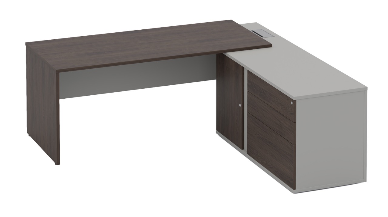 Executive Radial Workstation with Return Storage Unit - Image 2