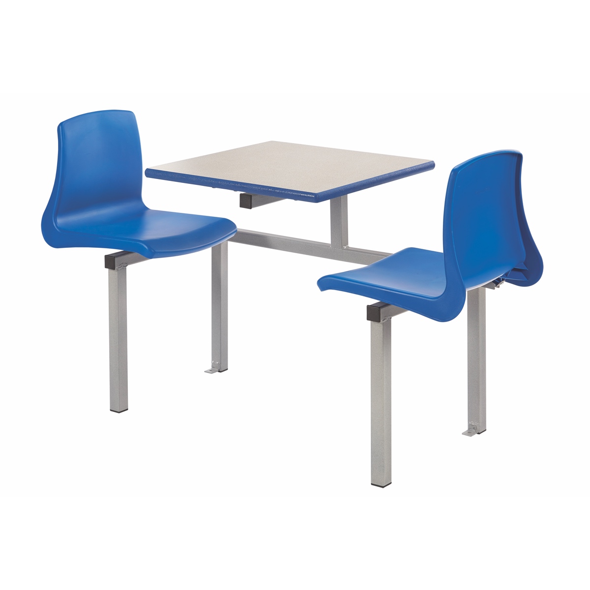 Two Seater NP Chair Canteen Table with laminate top and integrated NP chairs for school dining halls