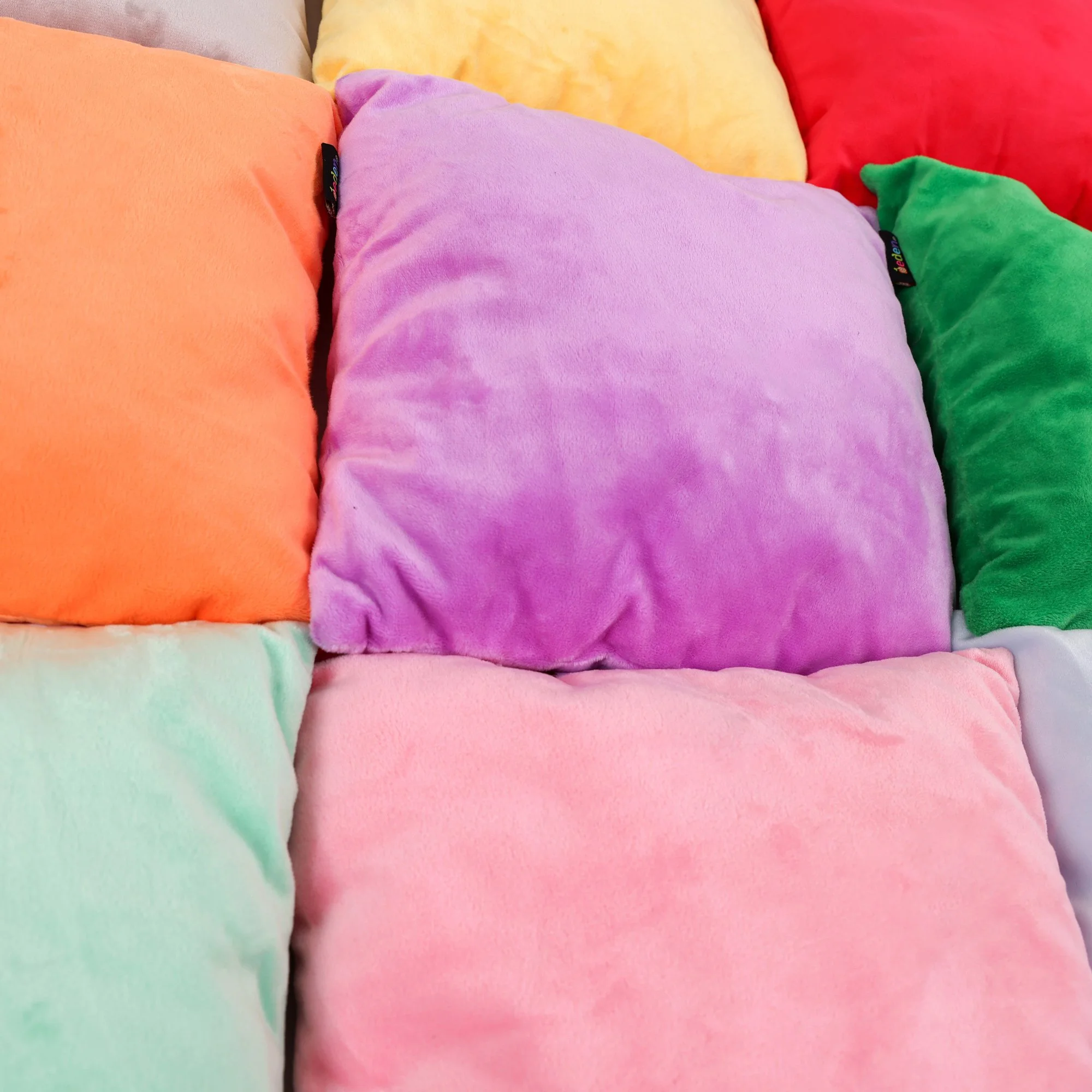 Small Bright Coloured Fleece Cushions - 10 Pack - Image 5