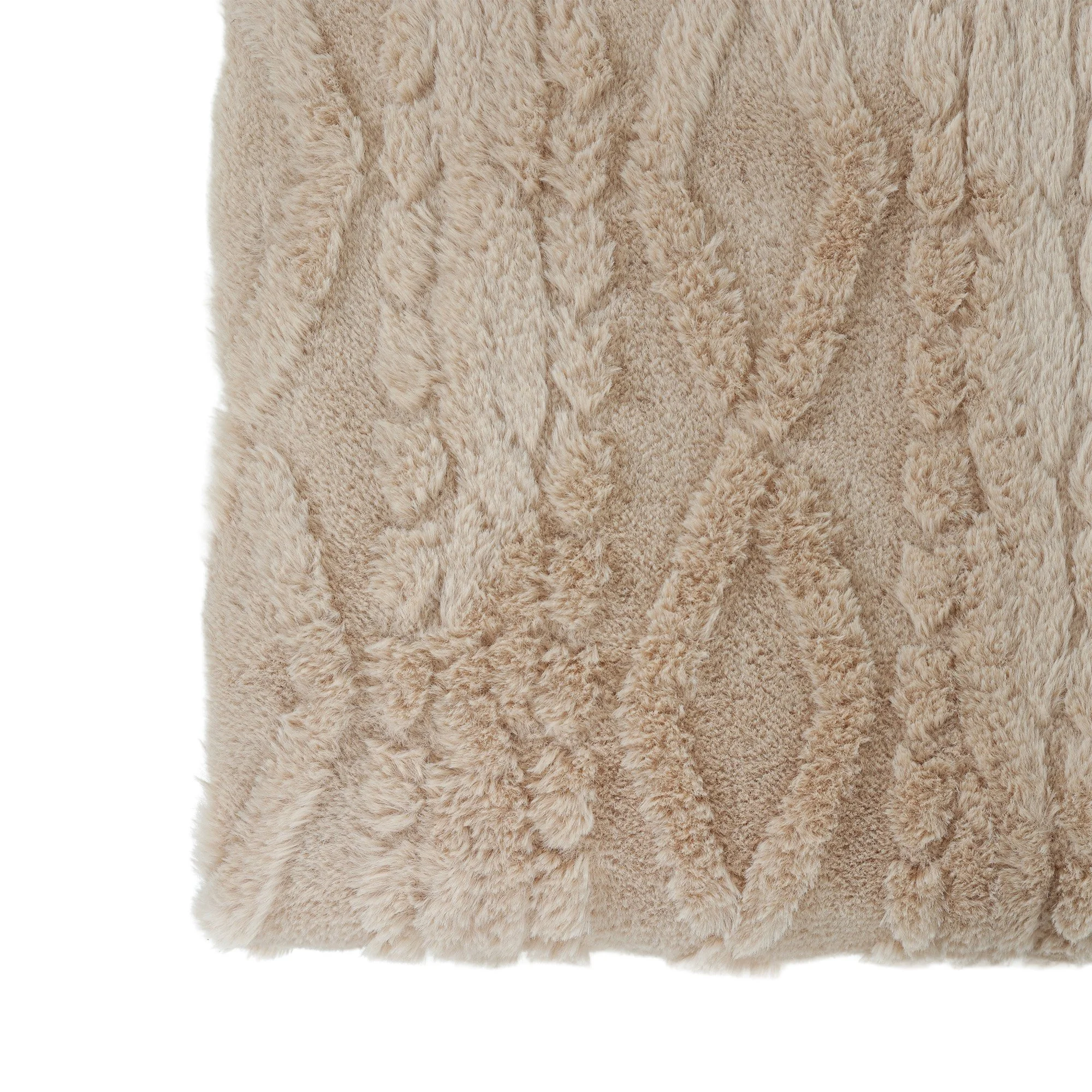 Cable Knit Faux Fur Weighted Blanket - Image 9