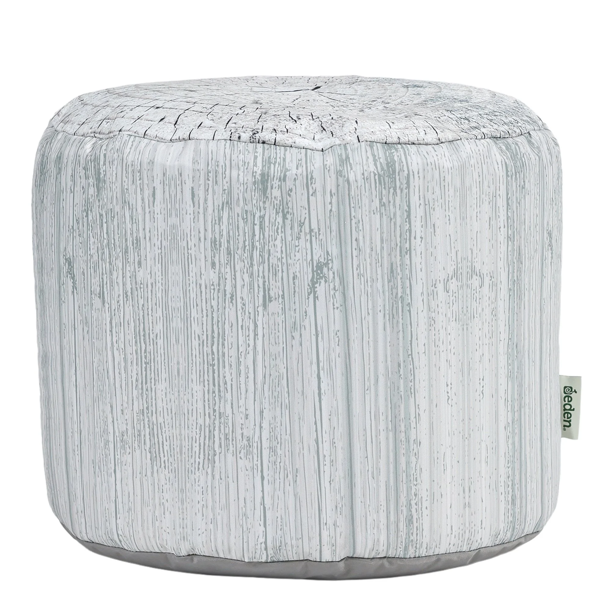 Pair of large driftwood print bean bag stools grouped in a classroom corner