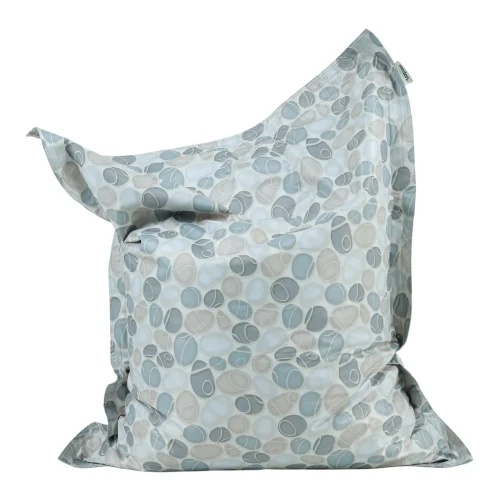 Pebble print giant floor cushion bean bag in a coastal-themed classroom corner