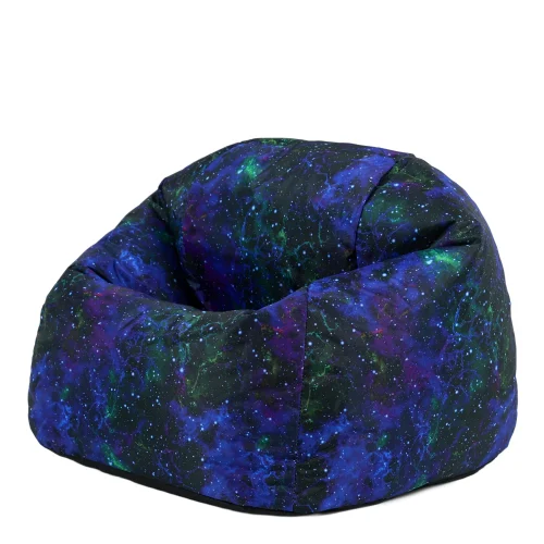 Galaxy print classic bean bag in a classroom reading corner