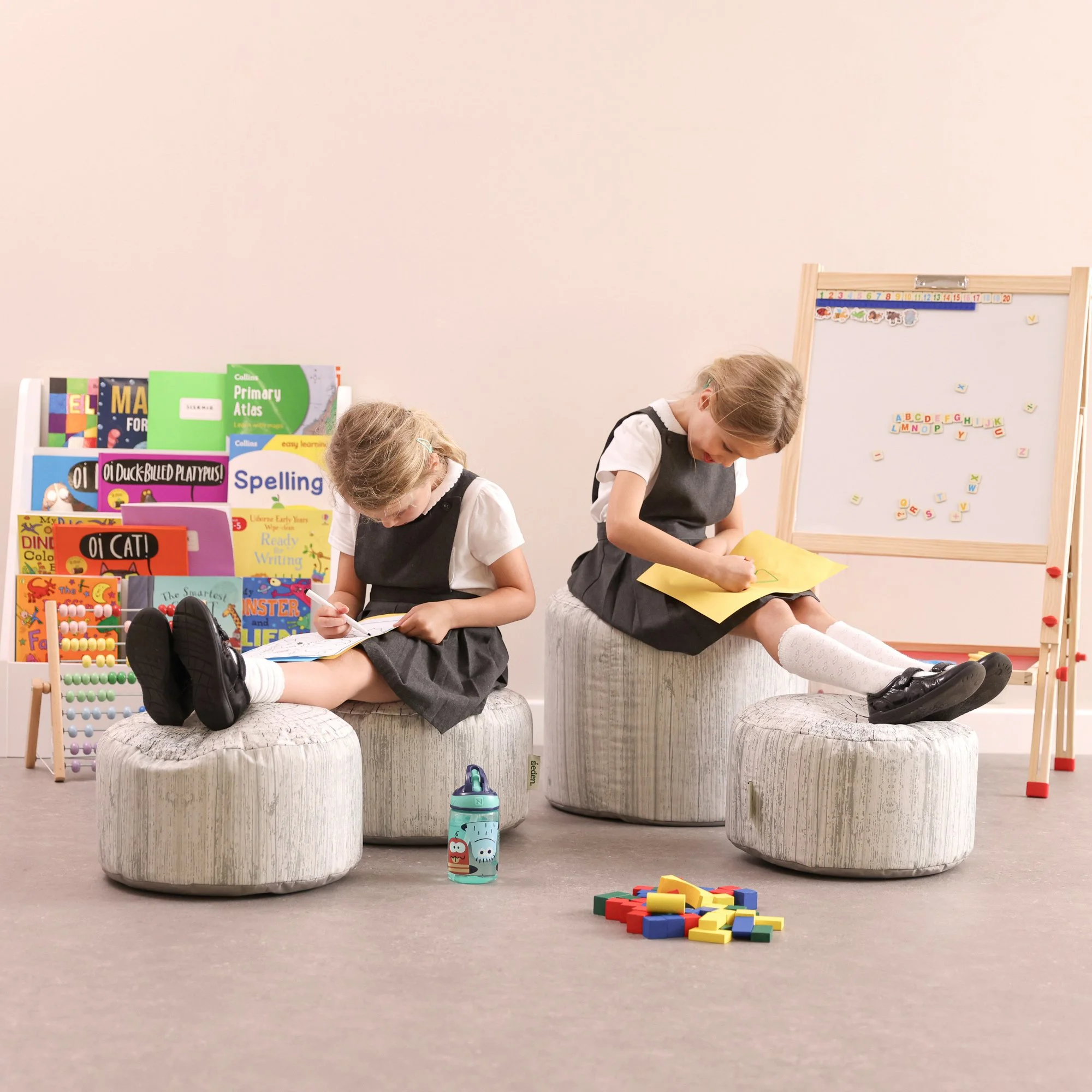Driftwood Printed Bean Bag Stool Set (4 Pack) - Image 2