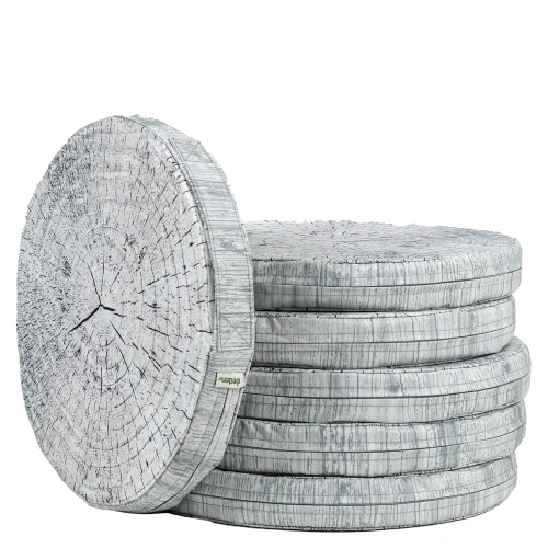 Round Driftwood Print Carry Cushions - 6 Pack