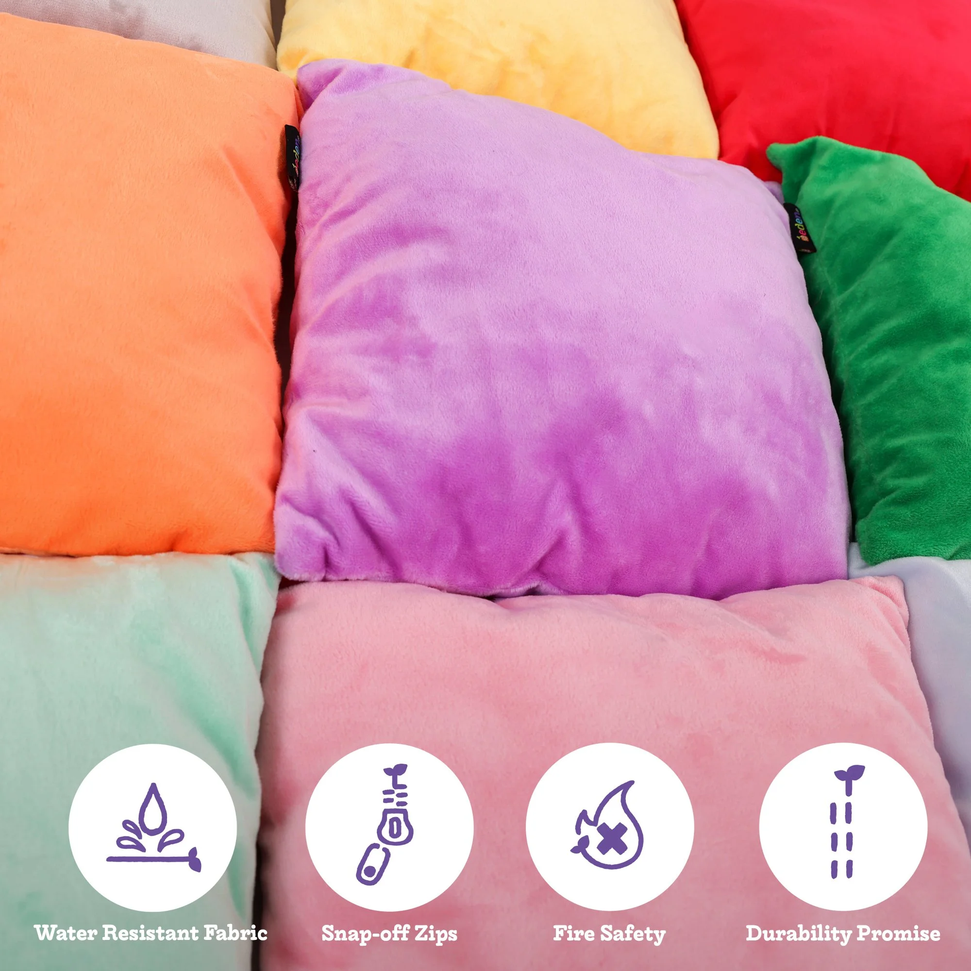 Small Bright Coloured Fleece Cushions - 10 Pack - Image 3