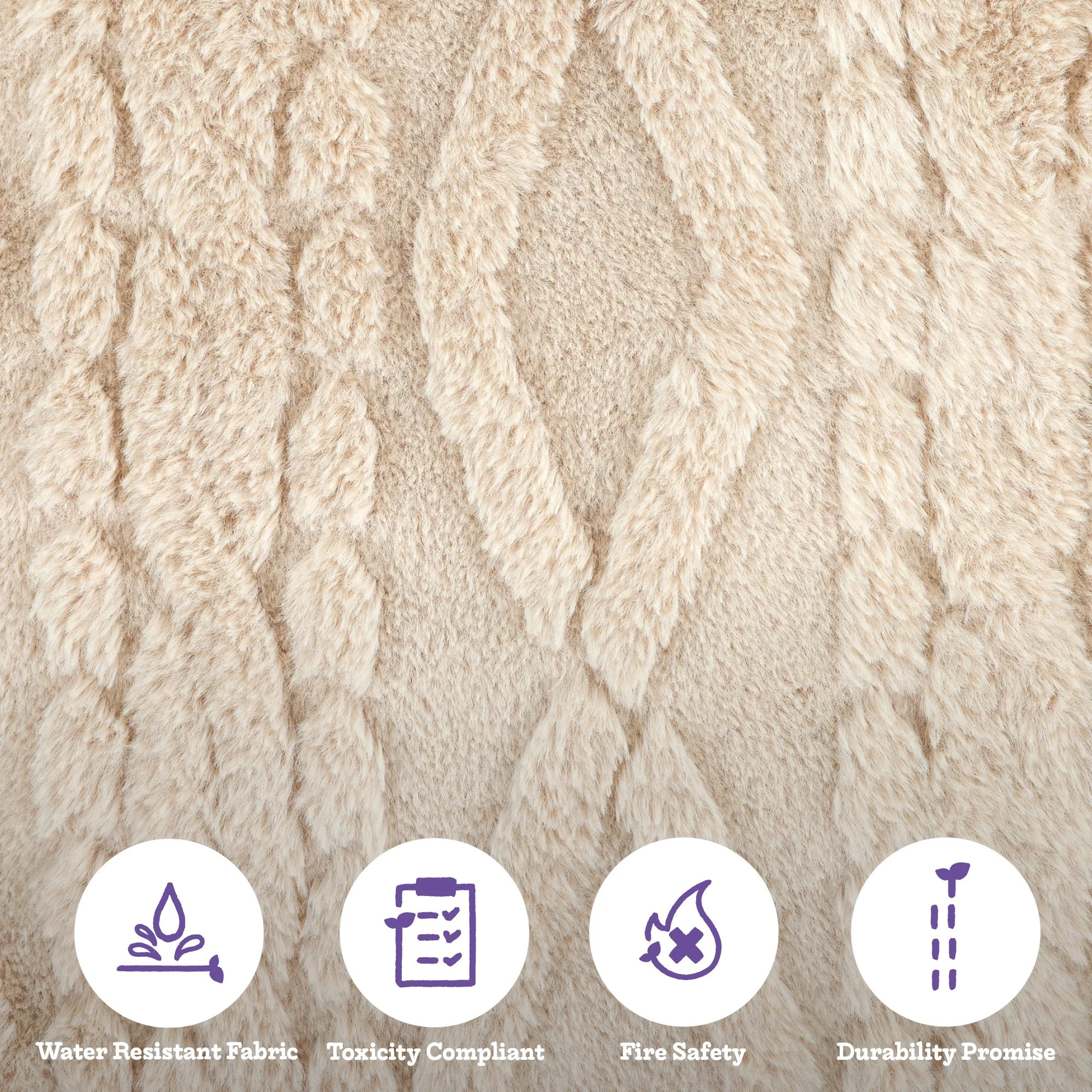 Cable Knit Faux Fur Weighted Blanket - Image 5