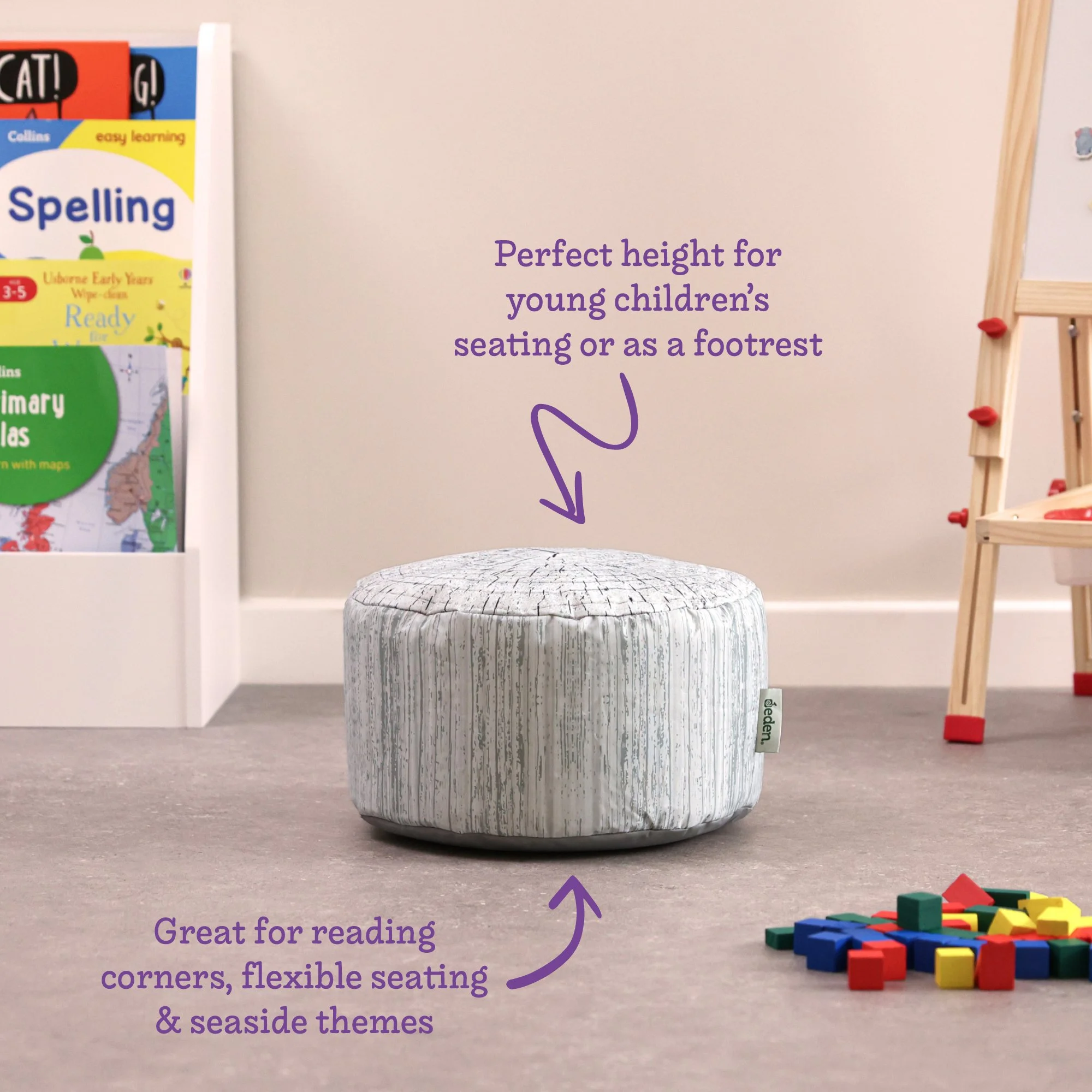 Small Driftwood Printed Bean Bag Stool - 3 Pack - Image 4
