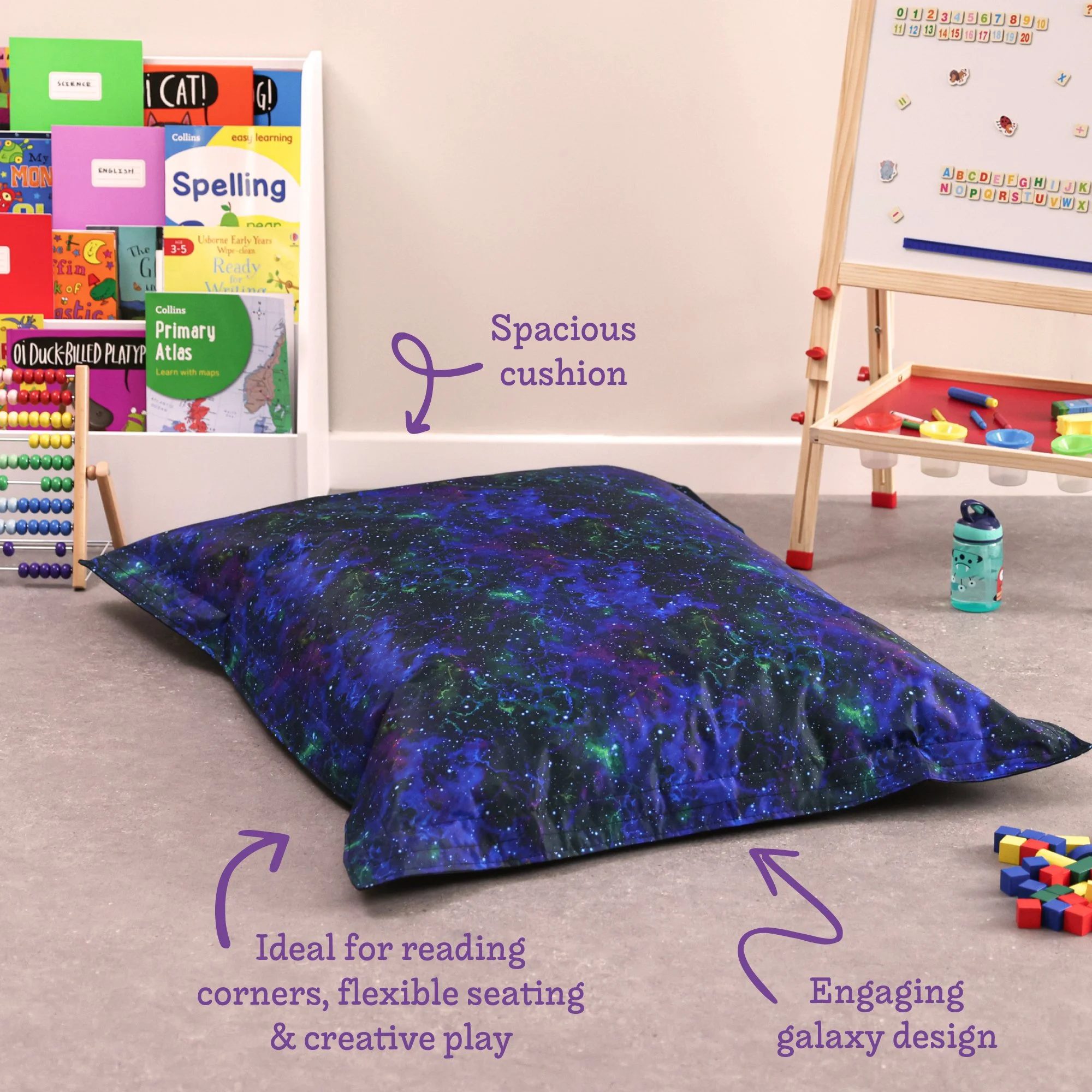 Galaxy Print Giant Floor Cushion Bean Bag - Image 3