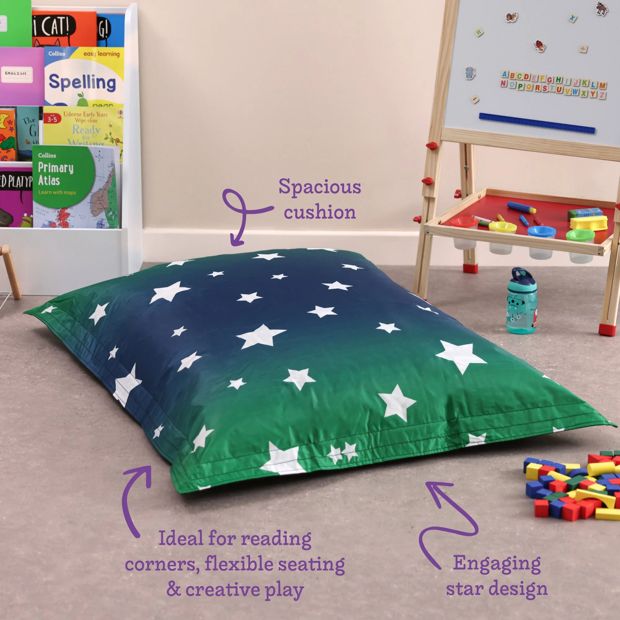 Star Print Giant Floor Cushion Bean Bag - Image 7