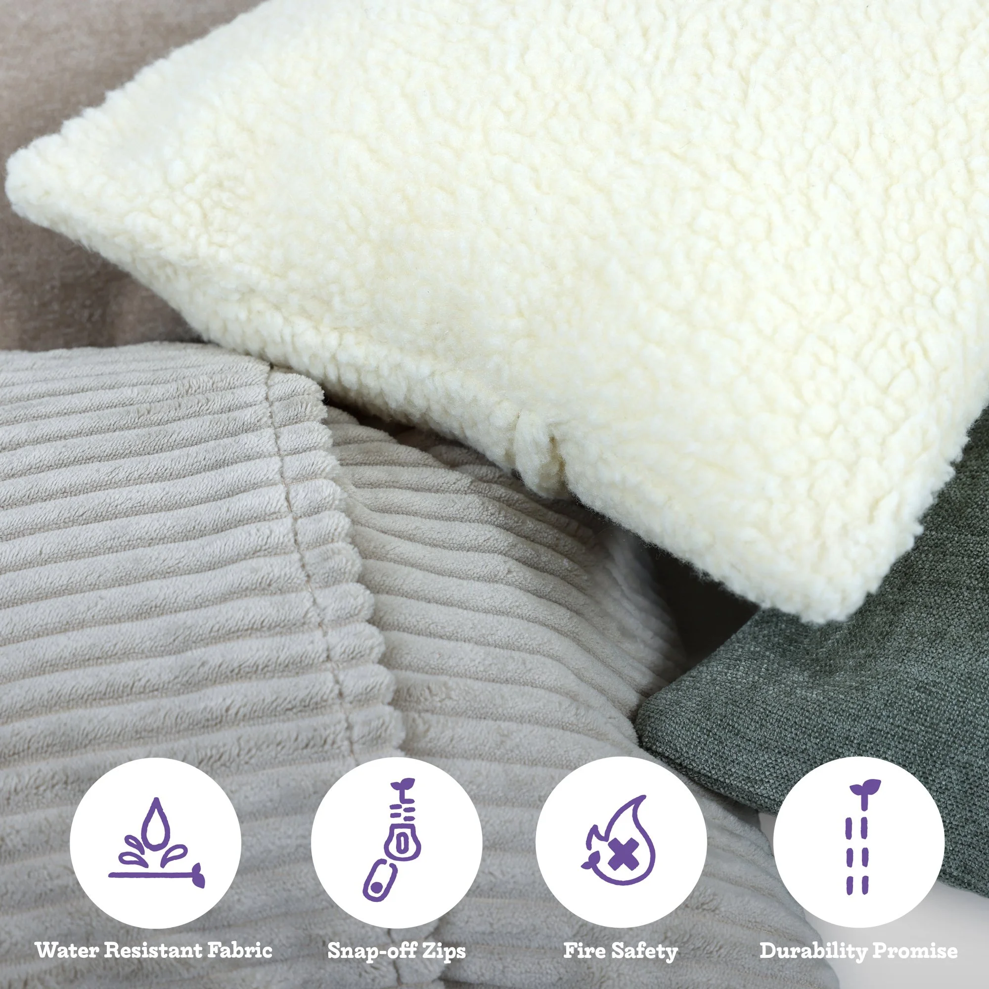 Small Natural Textured Cushions - 5 Pack - Image 4