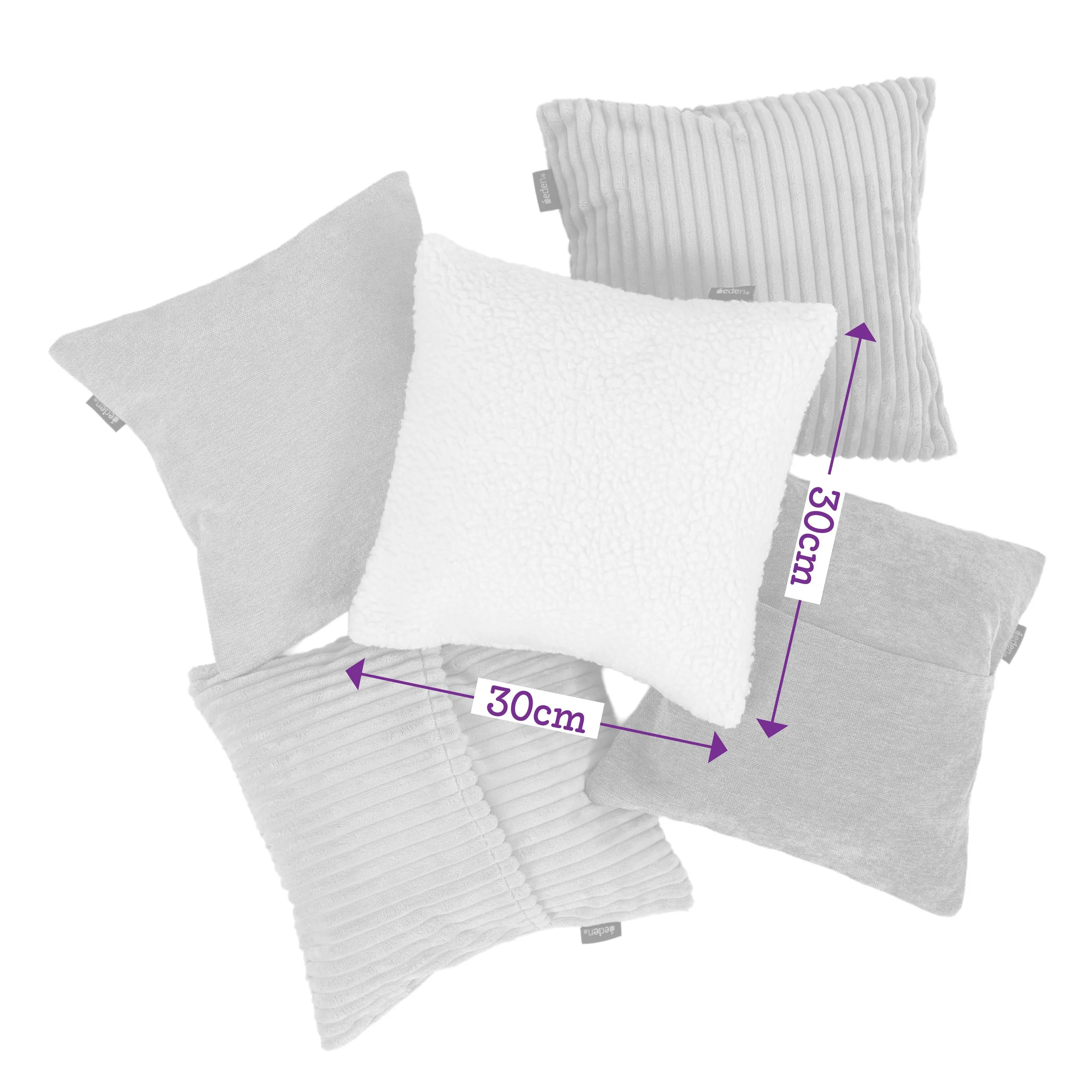 Small Natural Textured Cushions - 5 Pack - Image 3