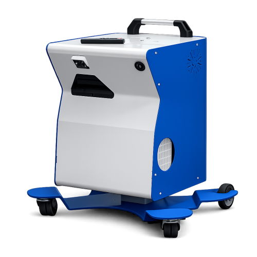 SENse Flex+ mobile interactive projector displaying activities on a classroom floor