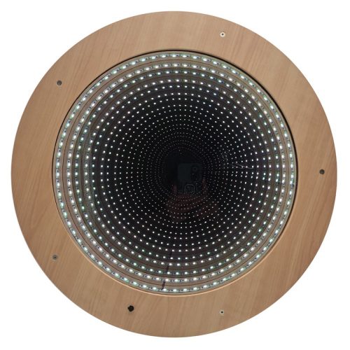 Infinity Mirror Tile with remote control creating an endless LED tunnel lighting effect for sensory rooms and SEND environments.