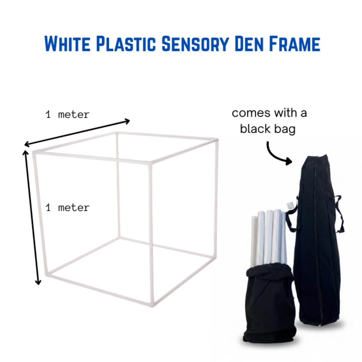 White Plastic Den Frame – Sensory Den Making Play for Indoor & Outdoor – 1m x 1m - Image 5