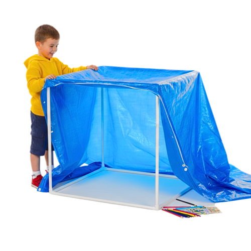 White Plastic Den Frame – Sensory Den Making Play for Indoor & Outdoor – 1m x 1m
