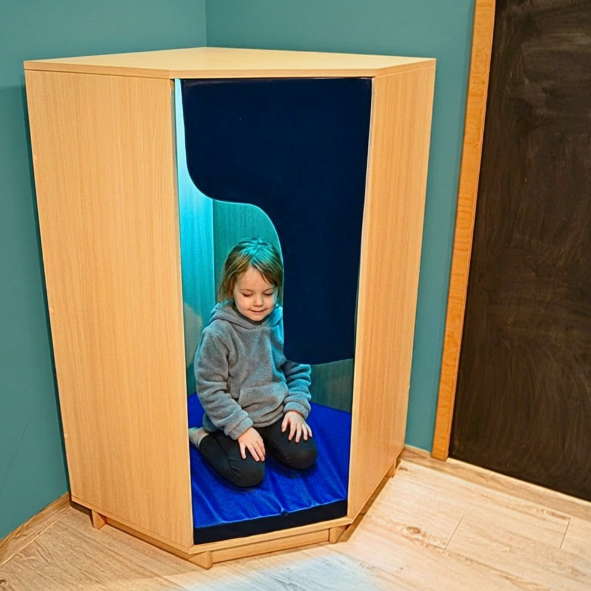 Wooden Padded Den with Mood Lighting - Image 6
