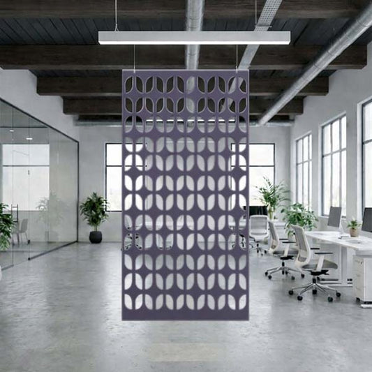 Petals Acoustic Hanging Divider suspended from the ceiling