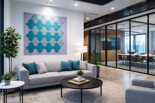 Ocean Green Ogee Acoustic Wall Tiles