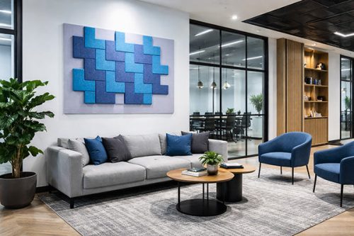 Ocean Green Chevron Acoustic Wall Tiles