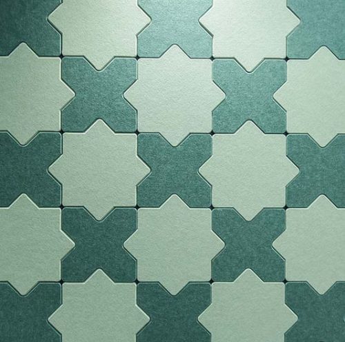 Ocean Green Star And Cross Acoustic Wall Tiles