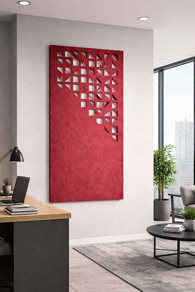 Ocean Green Geo Blocks Patterned Acoustic Wall Panel
