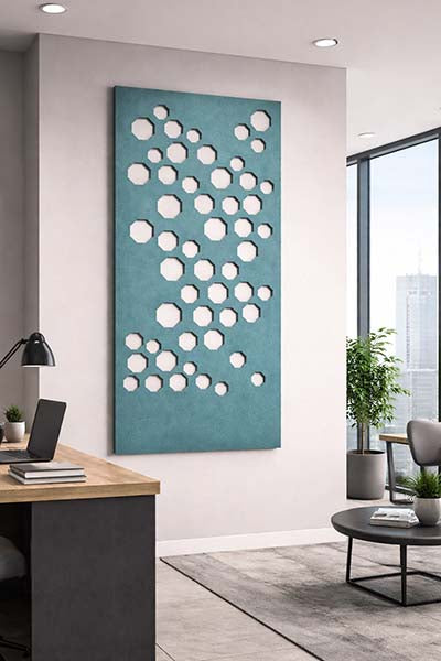 Ocean Green Octagon Patterned Acoustic Wall Panel