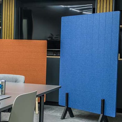Freestanding Vertical Grooved Acoustic Office Screen