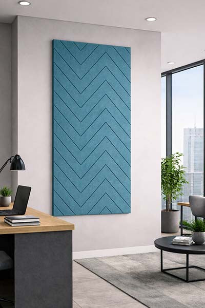 Ocean Green Chevron Patterned Acoustic Wall Panel