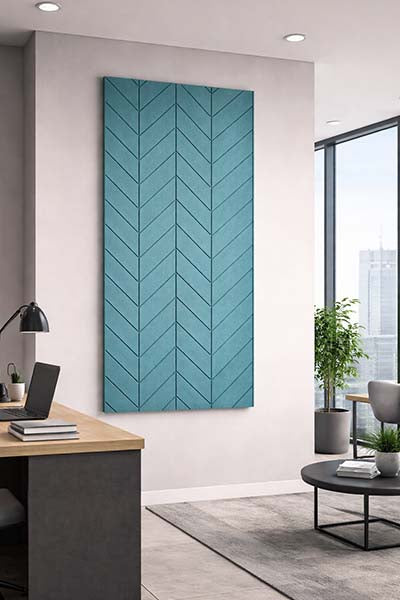 Ocean Green Feather Patterned Acoustic Wall Panel