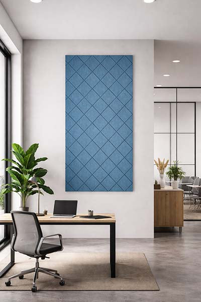 Ocean Green Lattice Patterned Acoustic Wall Panel