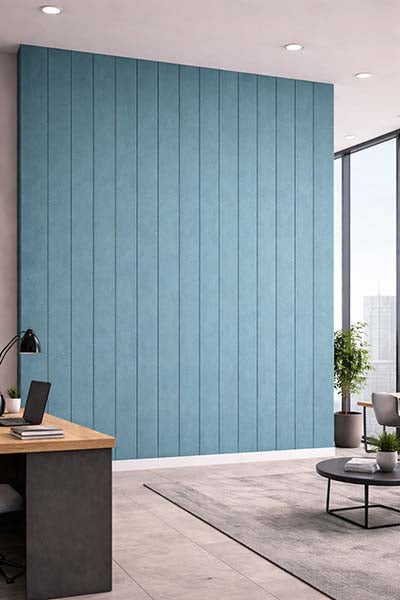 Ocean Green Narrow Grooves Patterned Acoustic Wall Panel