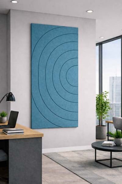 Ocean Green Ripple Patterned Acoustic Wall Panel