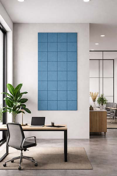 Ocean Green Square Patterned Acoustic Wall Panel